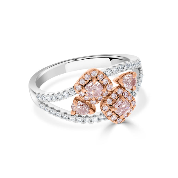 0.59ct Pink Diamond Ring with 0.35ct Diamonds set in 14K Two Tone