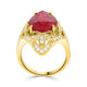 7.36ct Rhodonite Rings with 0.65tct Diamond set in 14K Yellow Gold