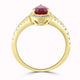 1.25Ct Ruby Ring With 0.40Tct Diamonds Set In 14K Yellow Gold