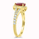 1.25Ct Ruby Ring With 0.40Tct Diamonds Set In 14K Yellow Gold