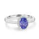 1.11ct Tanzanite Rings with 0.09tct diamonds set in 14kt white gold