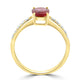 1.08Ct Ruby Ring With 0.29Tct Diamonds Set In 18K Yellow Gold