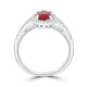 1.02Ct Ruby Ring With 0.25Tct Diamonds Set In 18K White Gold