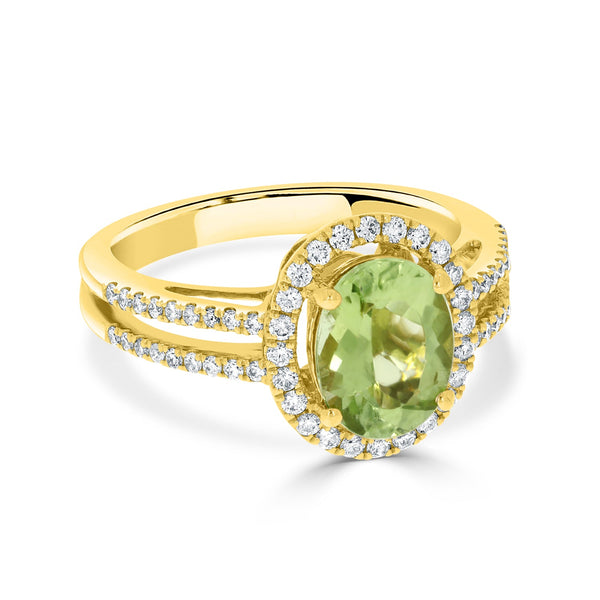 1.68ct Paraiba Tourmaline  Rings with 0.32tct diamonds set in 18kt yellow gold