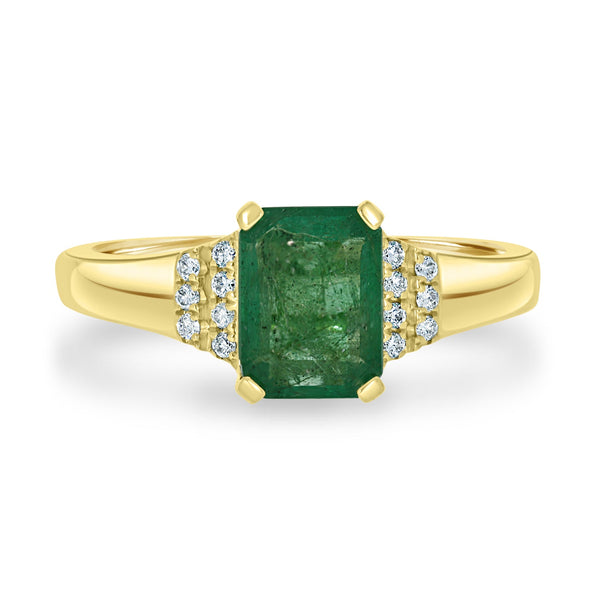 1.53ct Tourmaline With 0.25tct Halo Diamond Pave 14Kt Yellow Gold Band Ring