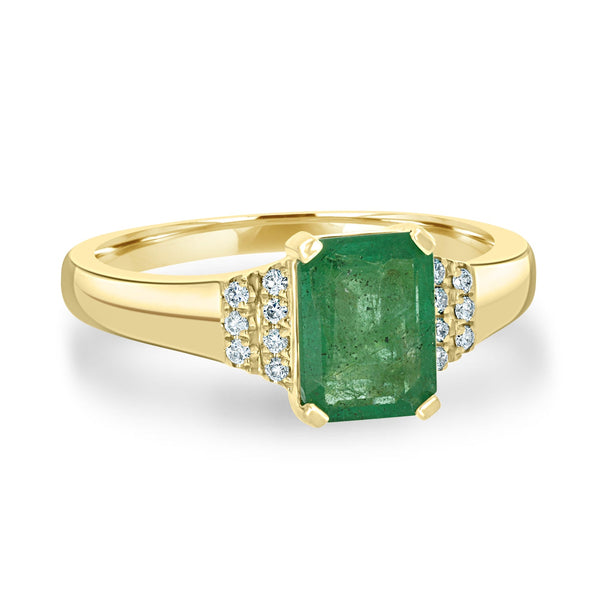 1.53ct Tourmaline With 0.25tct Halo Diamond Pave 14Kt Yellow Gold Band Ring