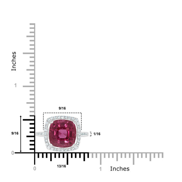 4.36ct Tourmaline Rings with 0.25tct diamonds set in 14kt white gold