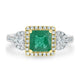 1.33ct Emerald Rings with 0.45tct diamonds set in with 14kt two tone gold