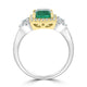 1.33ct Emerald Rings with 0.45tct diamonds set in with 14kt two tone gold