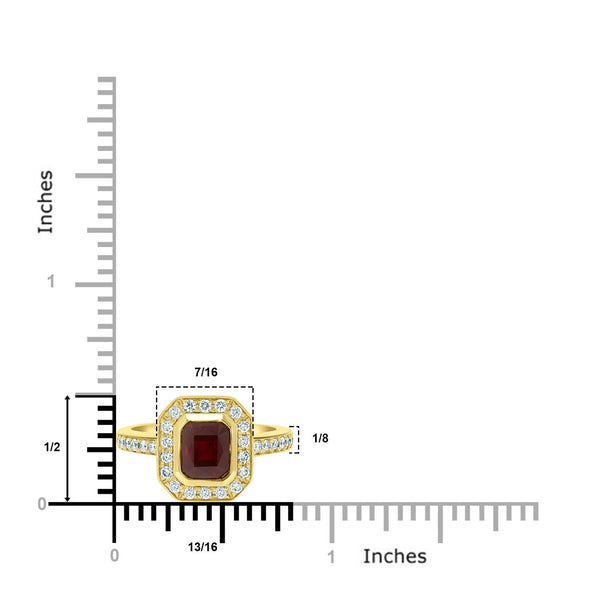 2.06Ct Ruby Ring With 0.42Tct Diamonds Set In 18K Yellow Gold