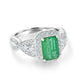 1.65ct Emerald Rings  with 0.59tct diamonds set in 14kt white gold