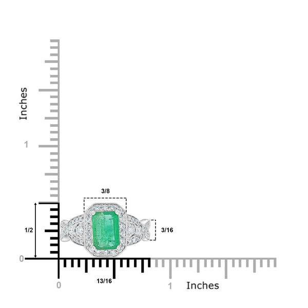 1.65ct Emerald Rings  with 0.59tct diamonds set in 14kt white gold