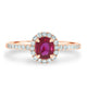 0.73ct Ruby Ring With 0.31tct Diamonds Set In 14K Rose Gold