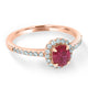 0.73ct Ruby Ring With 0.31tct Diamonds Set In 14K Rose Gold