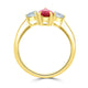 0.63Ct Ruby Ring With 0.36Tct Diamonds Set In 14K Two Tone Gold