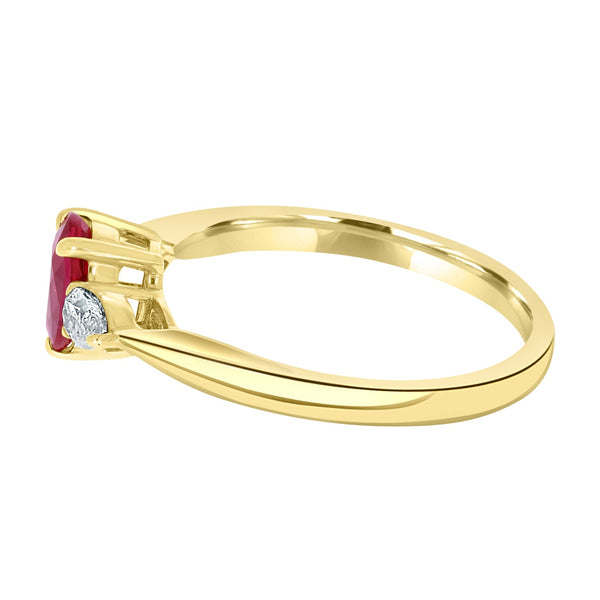 0.63Ct Ruby Ring With 0.36Tct Diamonds Set In 14K Two Tone Gold