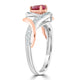 0.57Ct Ruby Ring With 0.23Tct Diamonds Set In 14K White Gold