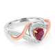 0.57Ct Ruby Ring With 0.23Tct Diamonds Set In 14K White Gold