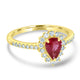 0.89Ct Ruby Ring With 0.40Tct Diamonds In 14K Yellow Gold