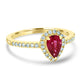 0.76Ct Ruby Ring With 0.23Tct Diamonds Set In 18K Yellow Gold