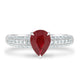 1.43Ct Ruby Ring With 0.39Tct Diamonds Set In 14K White Gold