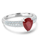 1.43Ct Ruby Ring With 0.39Tct Diamonds Set In 14K White Gold