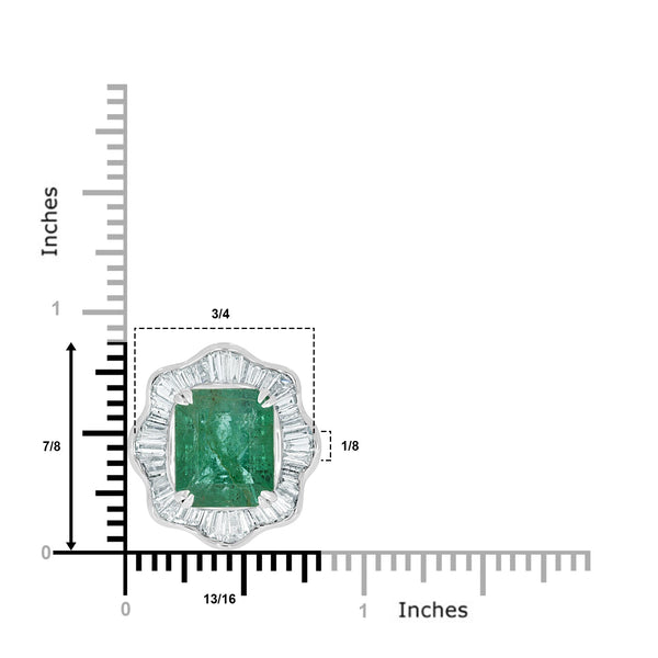 4.60ct Emerald Rings with 0.83tct diamonds set in 14kt white gold