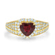 1.05Ct Ruby Ring With 0.52Tct Diamonds Set In 18K Yellow Gold