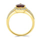 1.05Ct Ruby Ring With 0.52Tct Diamonds Set In 18K Yellow Gold