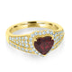 1.05Ct Ruby Ring With 0.52Tct Diamonds Set In 18K Yellow Gold