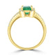 1.53ct Emerald Rings with 0.20tct diamonds set in 14kt yellow gold