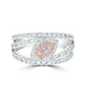 0.08Tct Pink Diamond Ring With 0.91Tct Diamond Accents Set In 14K Two Tone Gold