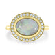 1.10ct Opal Rings with 0.21tct diamonds set in 14kt yellow gold