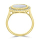 1.10ct Opal Rings with 0.21tct diamonds set in 14kt yellow gold