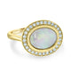 1.10ct Opal Rings with 0.21tct diamonds set in 14kt yellow gold