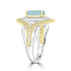 Unique Teal 2.54ct Paraiba Tourmaline Ring With 0.58tct Diamond Accents In 18K Two Tone Gold