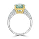 4.66ct Paraiba Tourmaline Rings with 0.47tct diamonds set in 18kt two tone gold