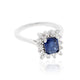 1.1ct Sapphire Ring With 0.26tct Diamonds Set In 14kt White Gold