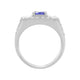 0.90ct Tanzanite Men's Ring 14K White Gold Ring With 0.42tct Diamond Accents