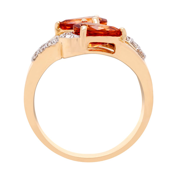 2.80ct Mandarin Garnet ring with 0.29ct diamonds set in 14K white gold