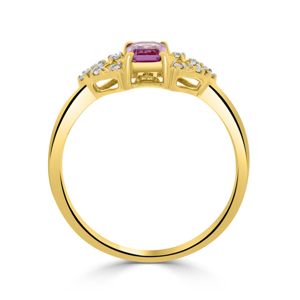 0.58ct Pink Sapphire Rings with 0.04tct diamonds set in 14KT gold