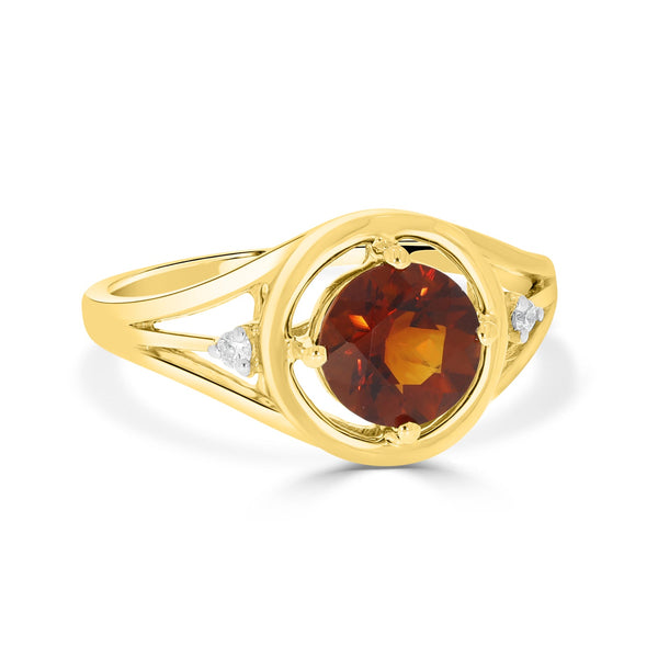 1.12ct Citrine Rings with 0.04tct Diamond set in 14K Yellow Gold