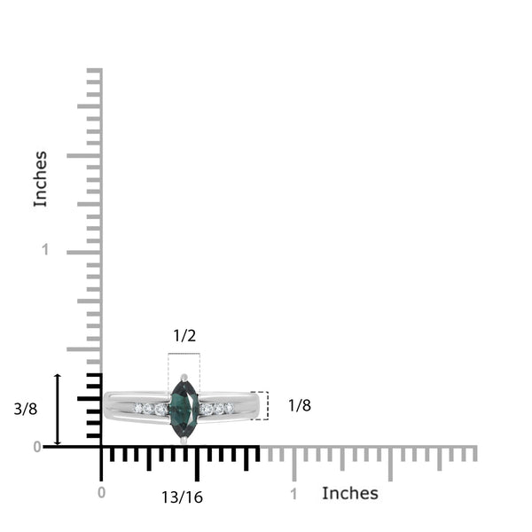 0.51ct Alexandrite Rings With 0.11tct Diamonds Set In Platinum 900 Platinum