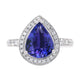 2.16ct Tanzanite Rings with 0.76ct diamonds set in 14K white gold