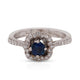 0.43Ct Sapphire Ring With 0.29Tct Diamonds In 18K White Gold