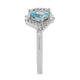 0.70tct Blue Topaz ring with 0.25tct diamonds set in 14K white gold