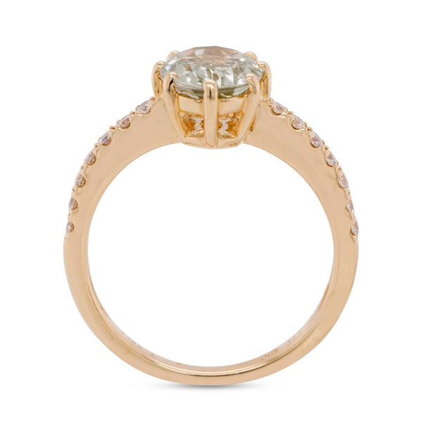 1.95ct Spessartite ring with 0.50ct diamonds set in 14K yellow gold