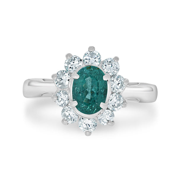 0.67ct Paraiba Rings with 0.61tct diamonds set in platinum