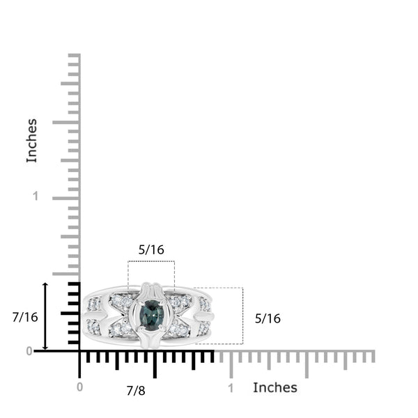 0.41ct Alexandrite Rings With 0.33tct Diamonds Set In Platinum 900 Platinum