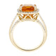 3.79ct Fire Opal Ring With 0.52tct Diamonds Set In 14kt Yellow Gold